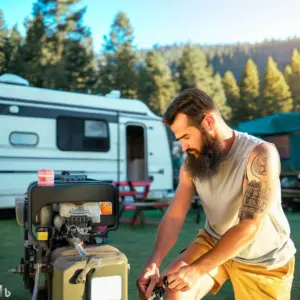 Dutch doing maintenance on the RV propane generator
